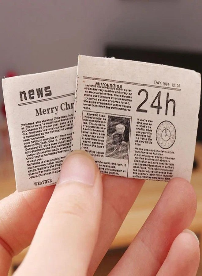 RillyRellow Miniature Printable Newspaper, Miniature Vintage Newspaper, Dollhouse Miniature Newspapers, Miniature Newspaper Bundle of Double Side, for Dollhouse Decor Porch, Miniature Home Decoration (2PCS) - Image 2